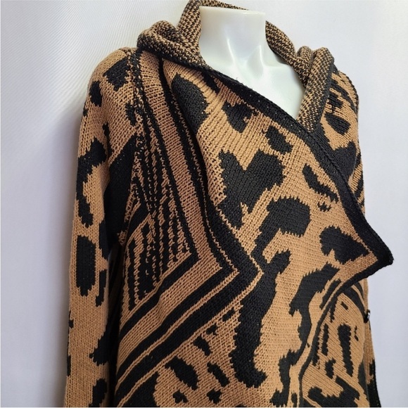 Calvin Klein Sweater Duster Cardigan Zebra Leopard - Picture 12 of 14